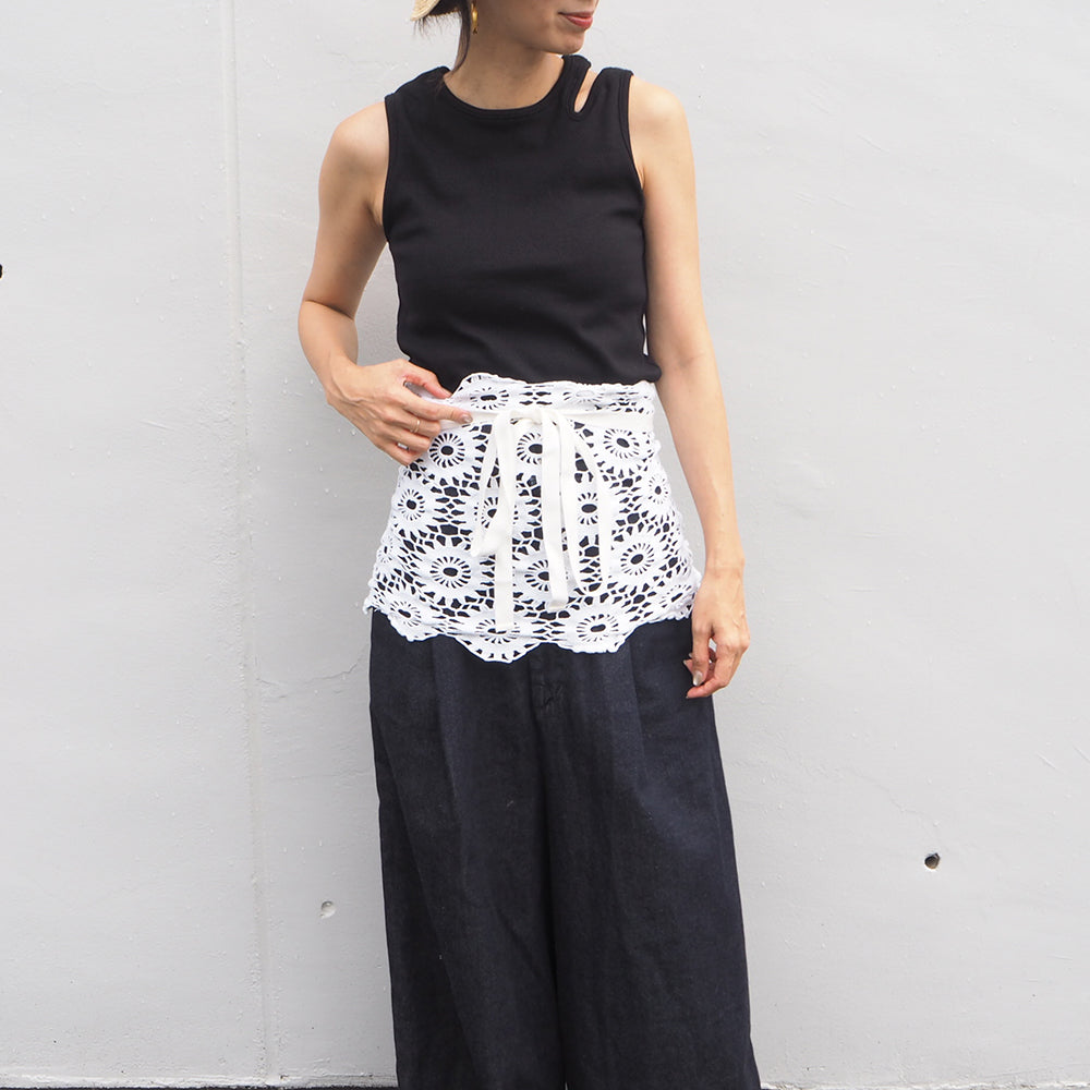 Vintage Lace Wrap Skirt _ white 4
