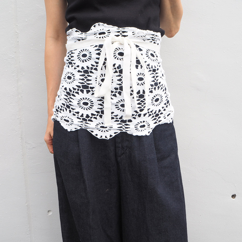 Vintage Lace Wrap Skirt _ white 4