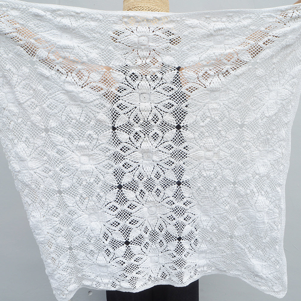 Vintage Lace Wrap Skirt _ white 5