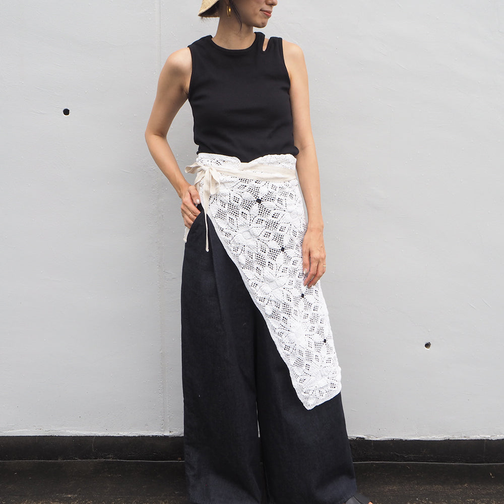 Vintage Lace Wrap Skirt _ white 5