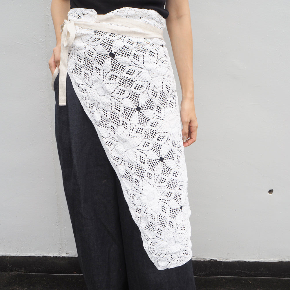 Vintage Lace Wrap Skirt _ white 5