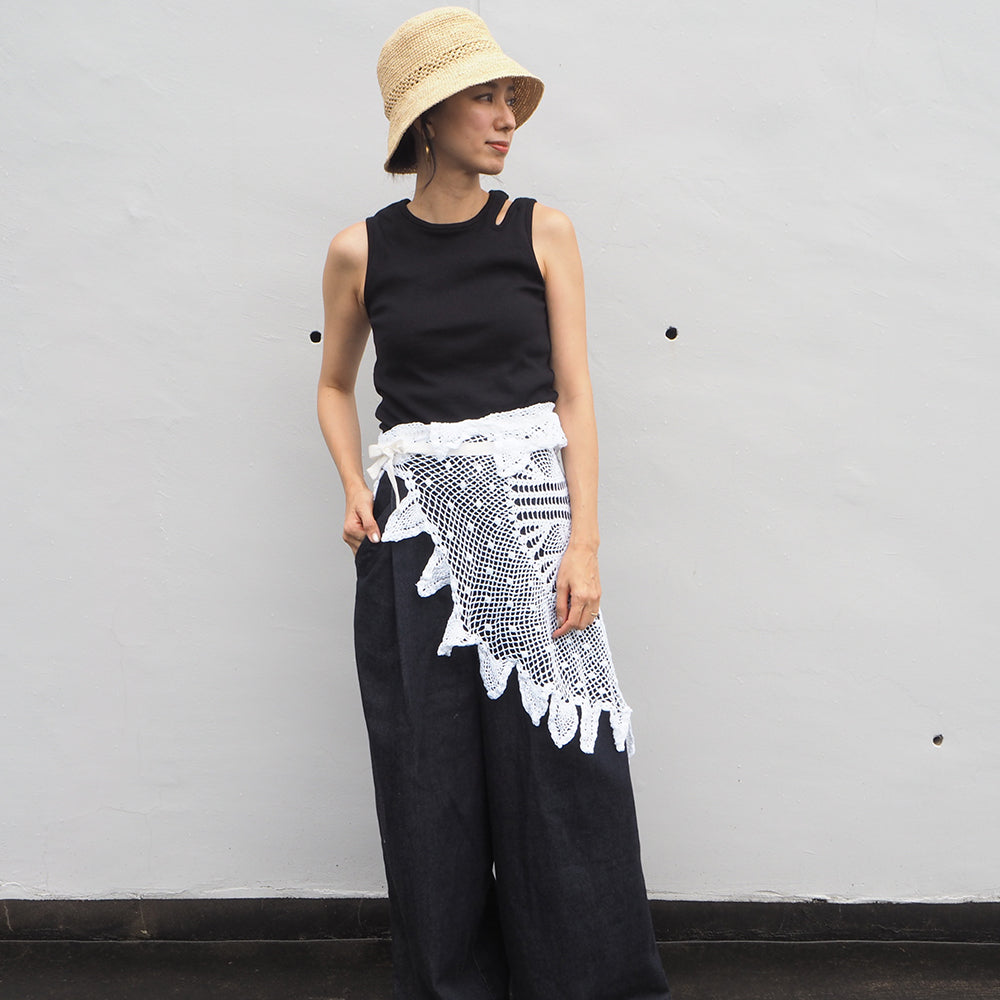 Vintage Lace Wrap Skirt _ white 6