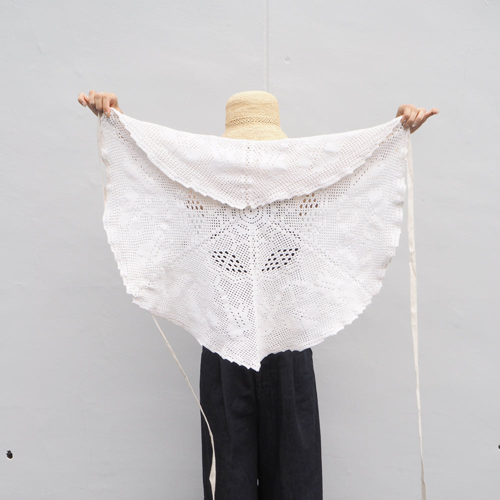 Vintage Lace Wrap Skirt _ white 11