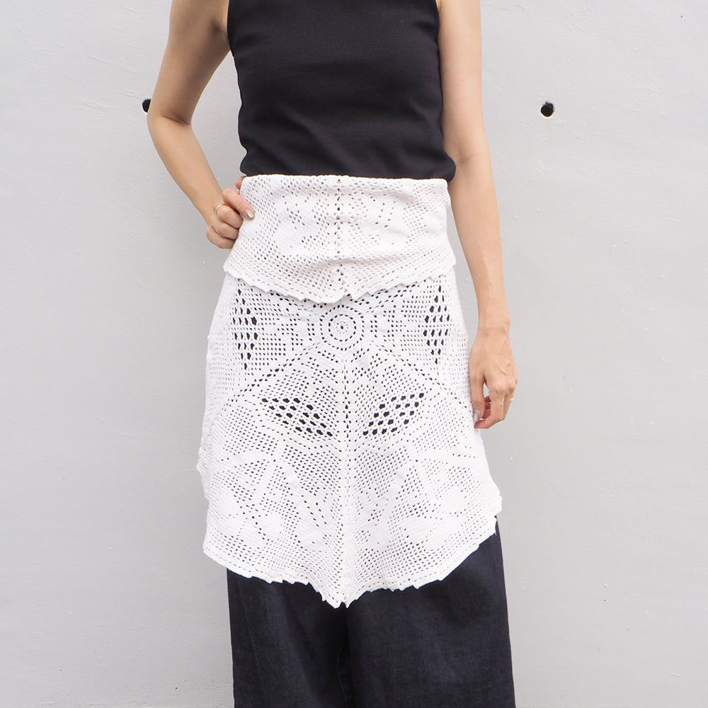 Vintage Lace Wrap Skirt _ white 11