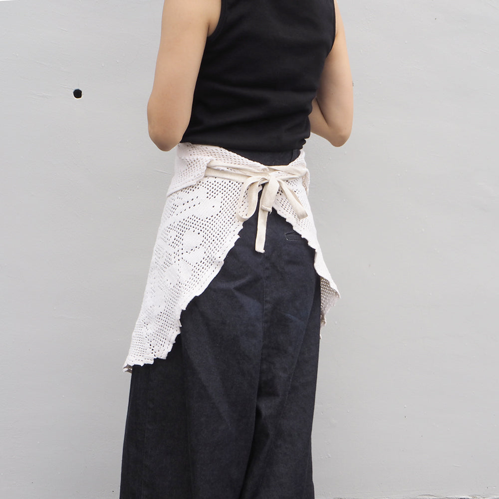 Vintage Lace Wrap Skirt _ white 11