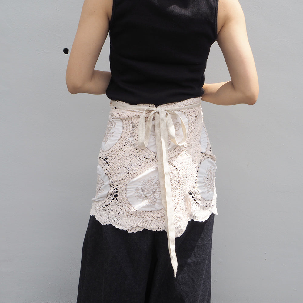 Vintage Lace Wrap Skirt _ white 12