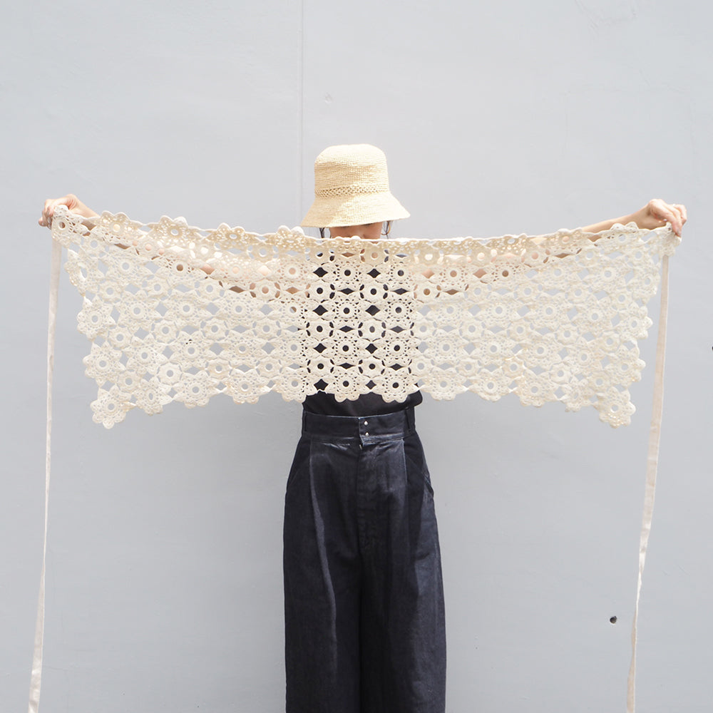 Vintage Lace Wrap Skirt _ white 13