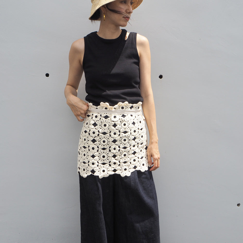 Vintage Lace Wrap Skirt _ white 13