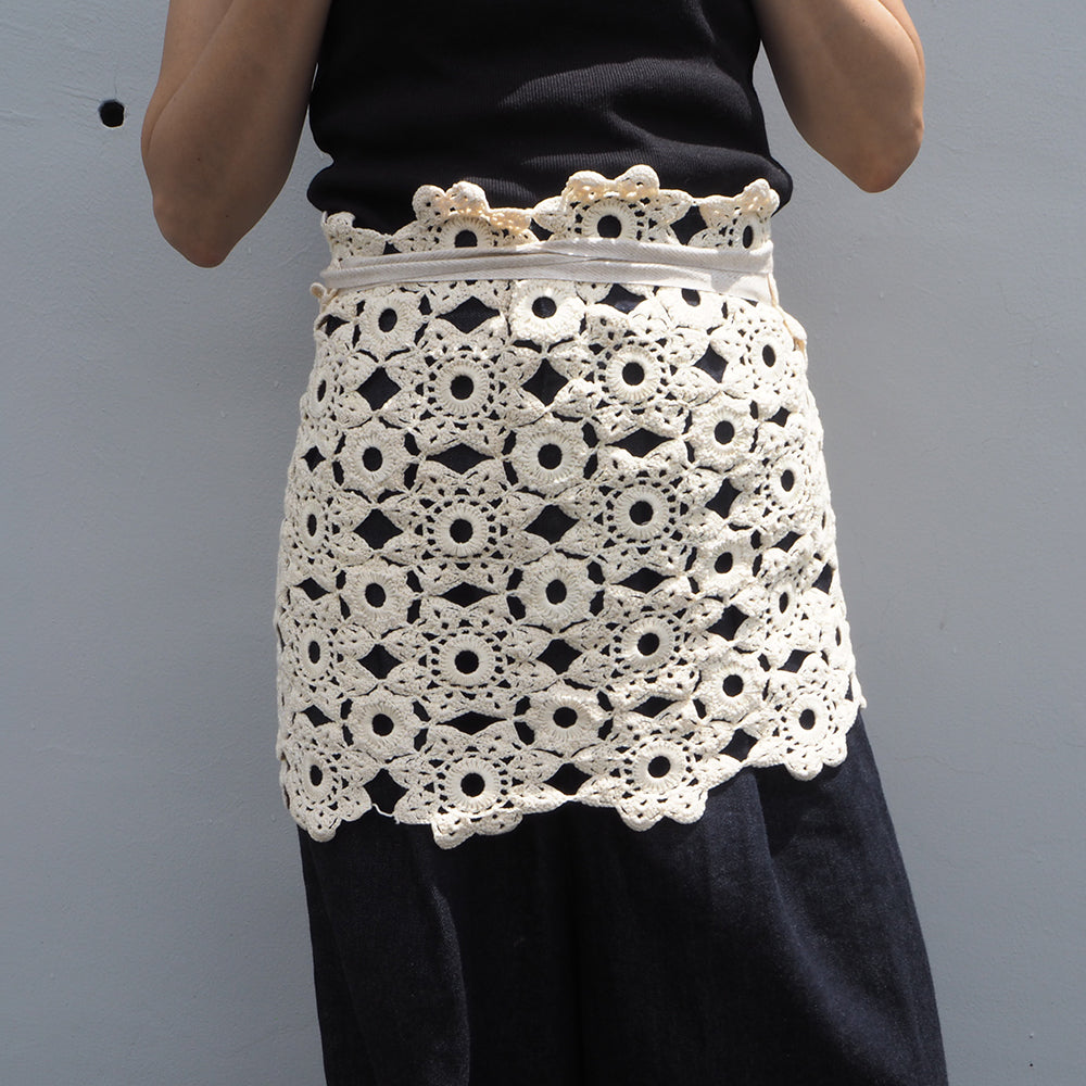 Vintage Lace Wrap Skirt _ white 13