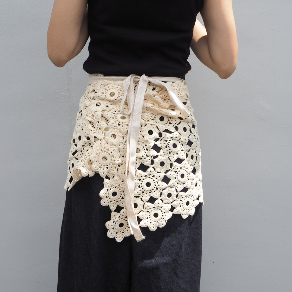 Vintage Lace Wrap Skirt _ white 13