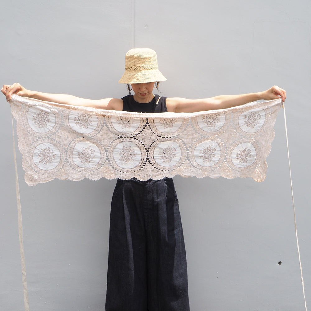 Vintage Lace Wrap Skirt _ white 12