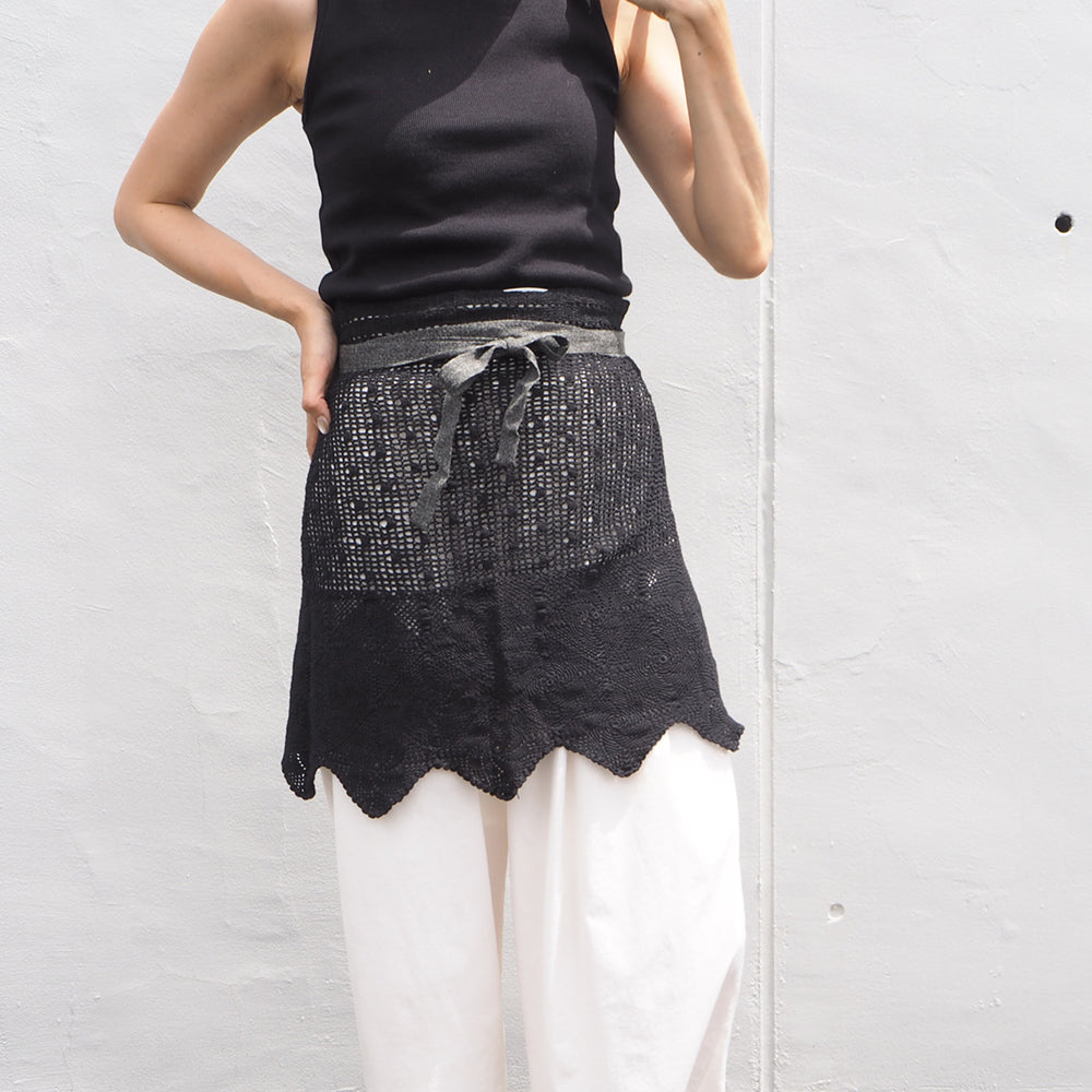 Vintage Lace Wrap Skirt _ Black 5