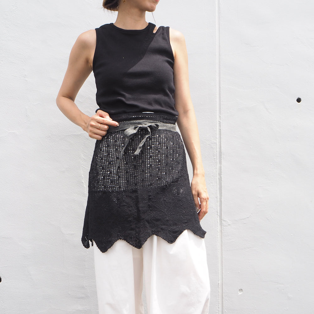 Vintage Lace Wrap Skirt _ Black 5