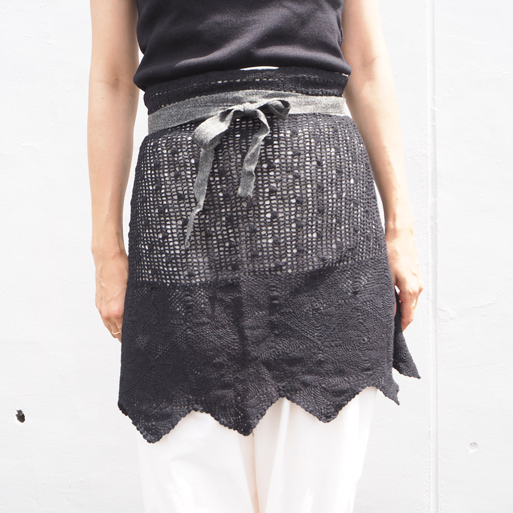 Vintage Lace Wrap Skirt _ Black 5