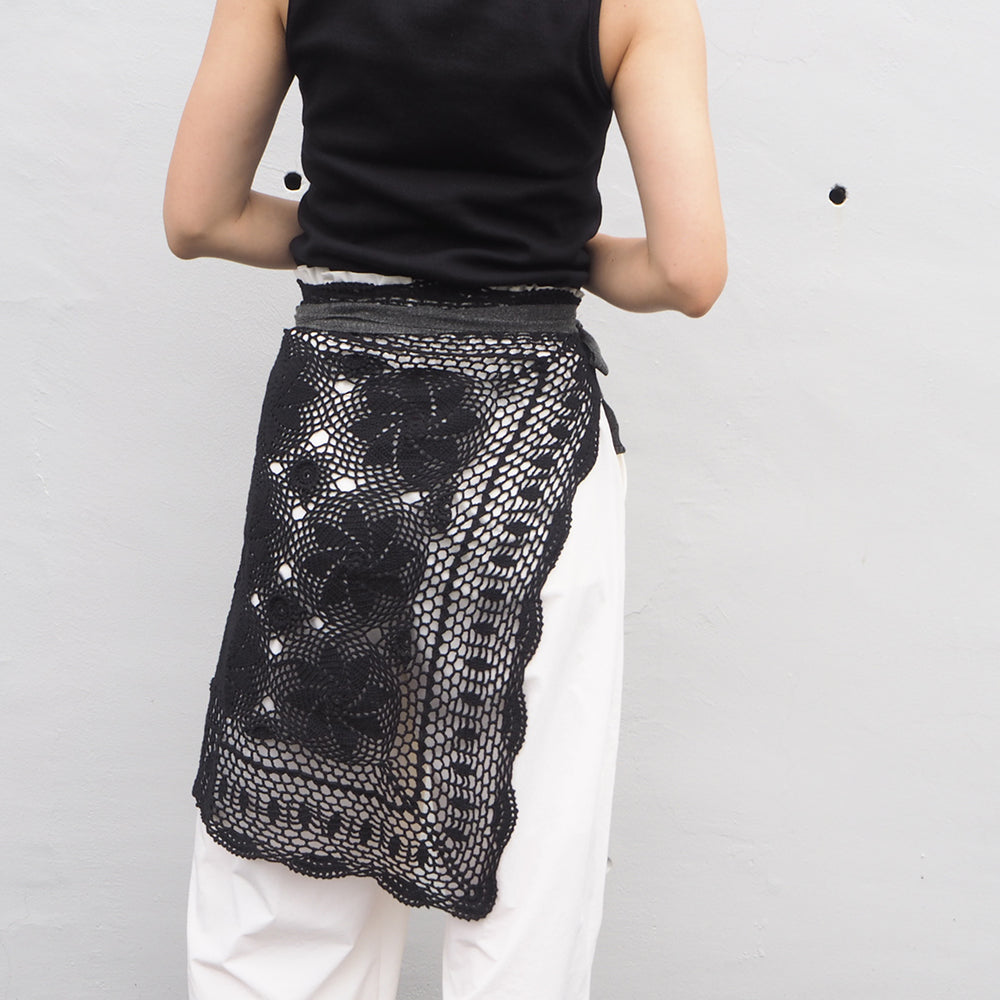 Vintage Lace Wrap Skirt _ Black 7