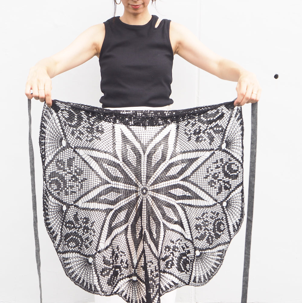 Vintage Lace Wrap Skirt _ Black 14