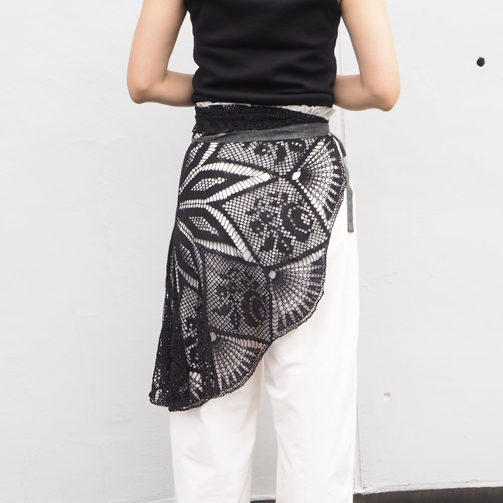 Vintage Lace Wrap Skirt _ Black 14
