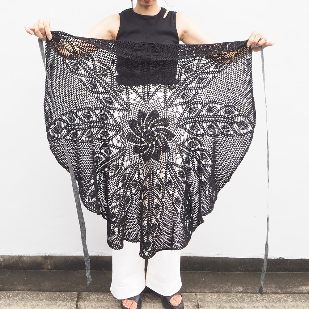 Vintage Lace Wrap Skirt _ Black 15
