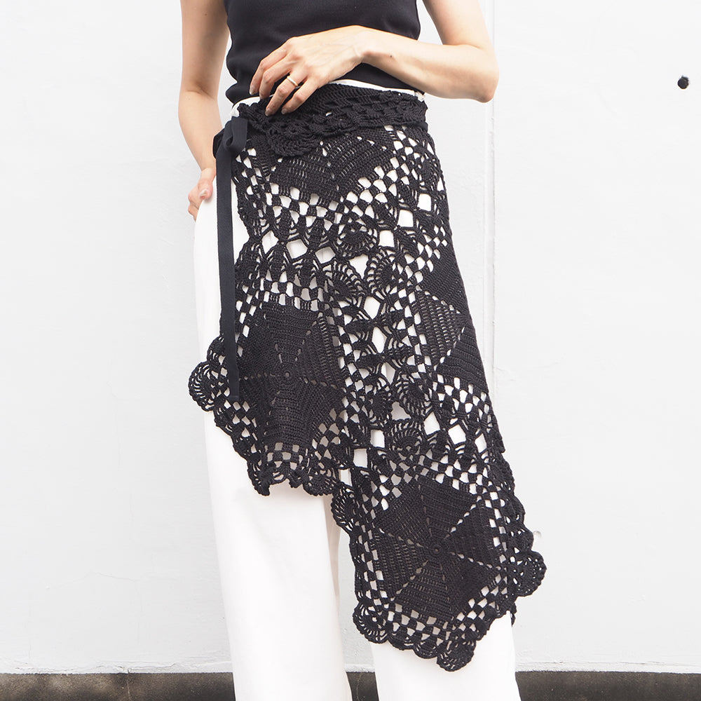 Vintage Lace Wrap Skirt _ Black 17