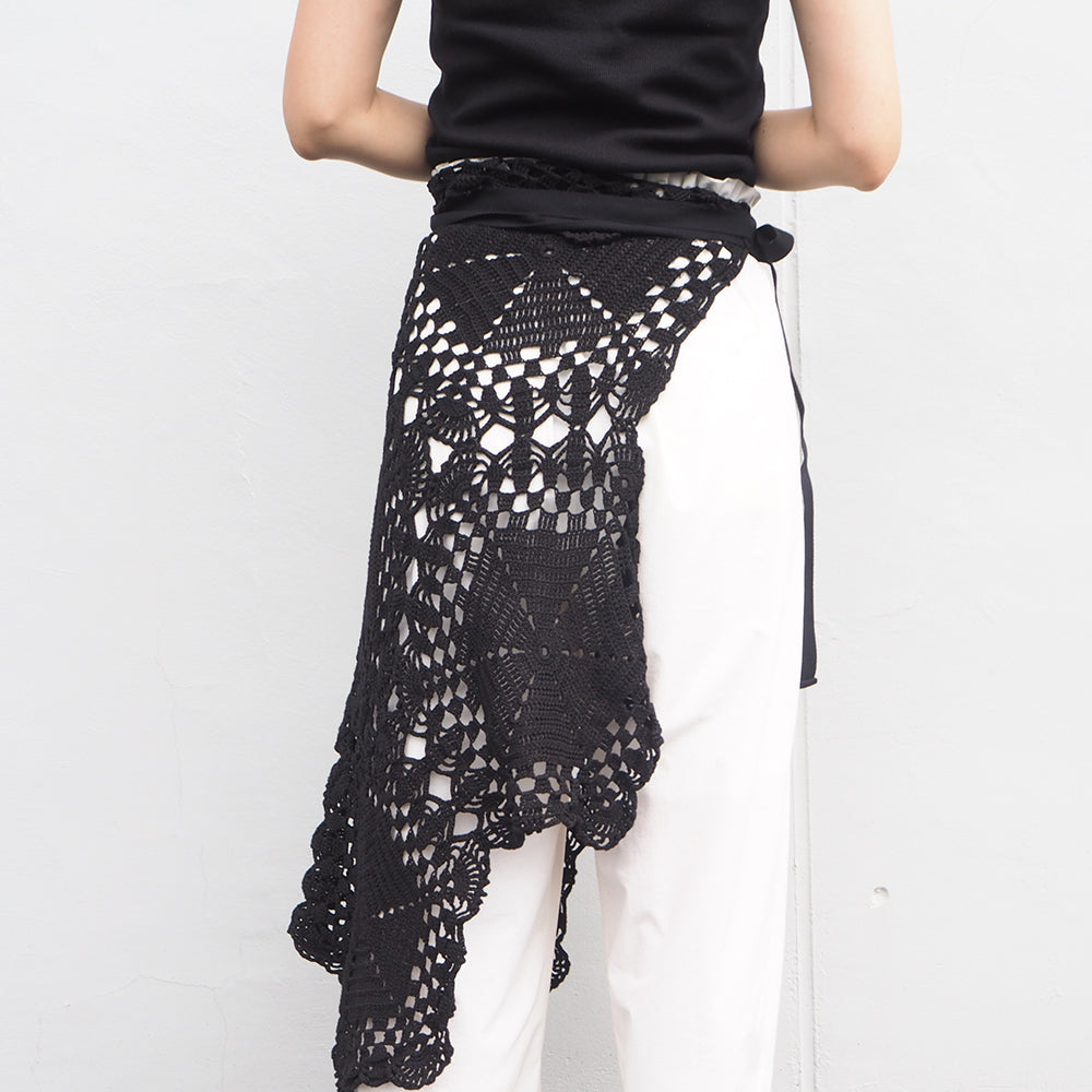Vintage Lace Wrap Skirt _ Black 17