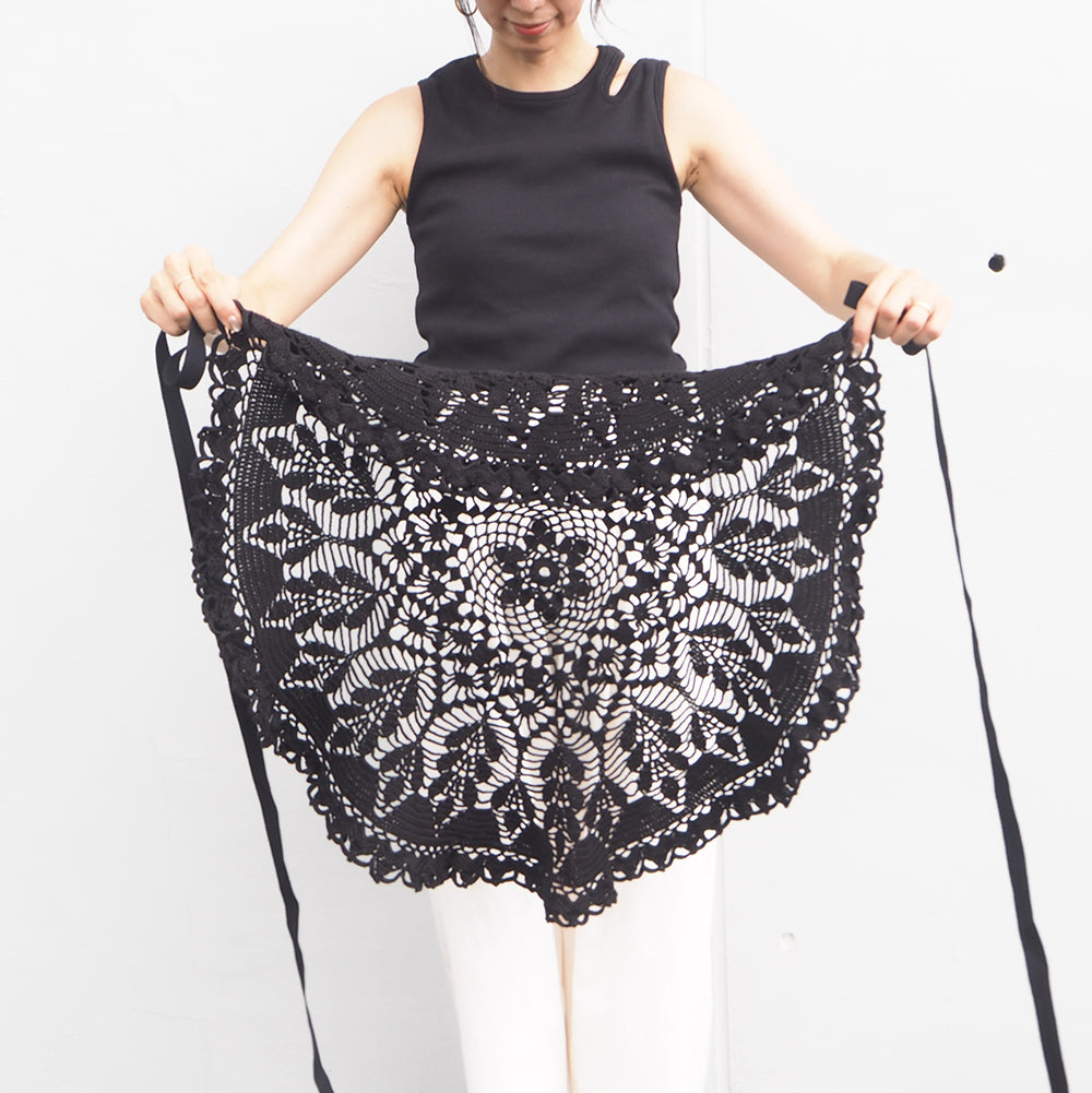 Vintage Lace Wrap Skirt _ Black 19