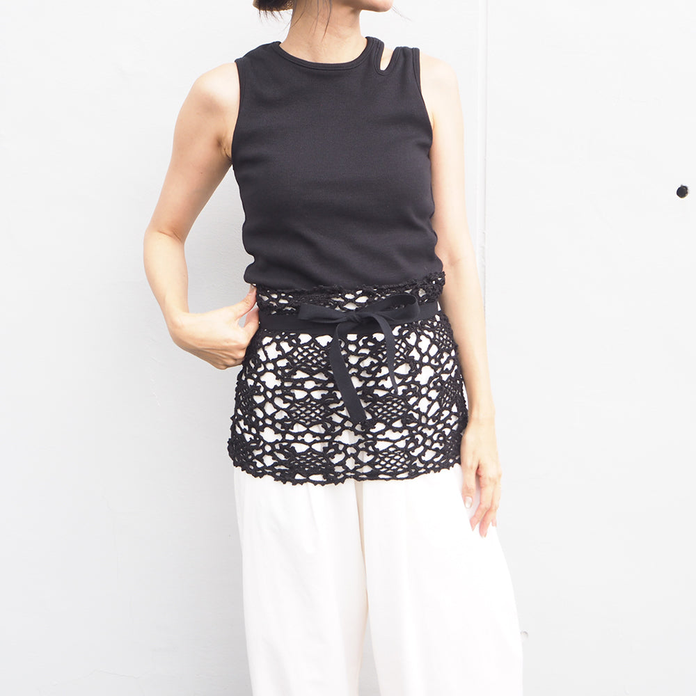 Vintage Lace Wrap Skirt _ Black 20
