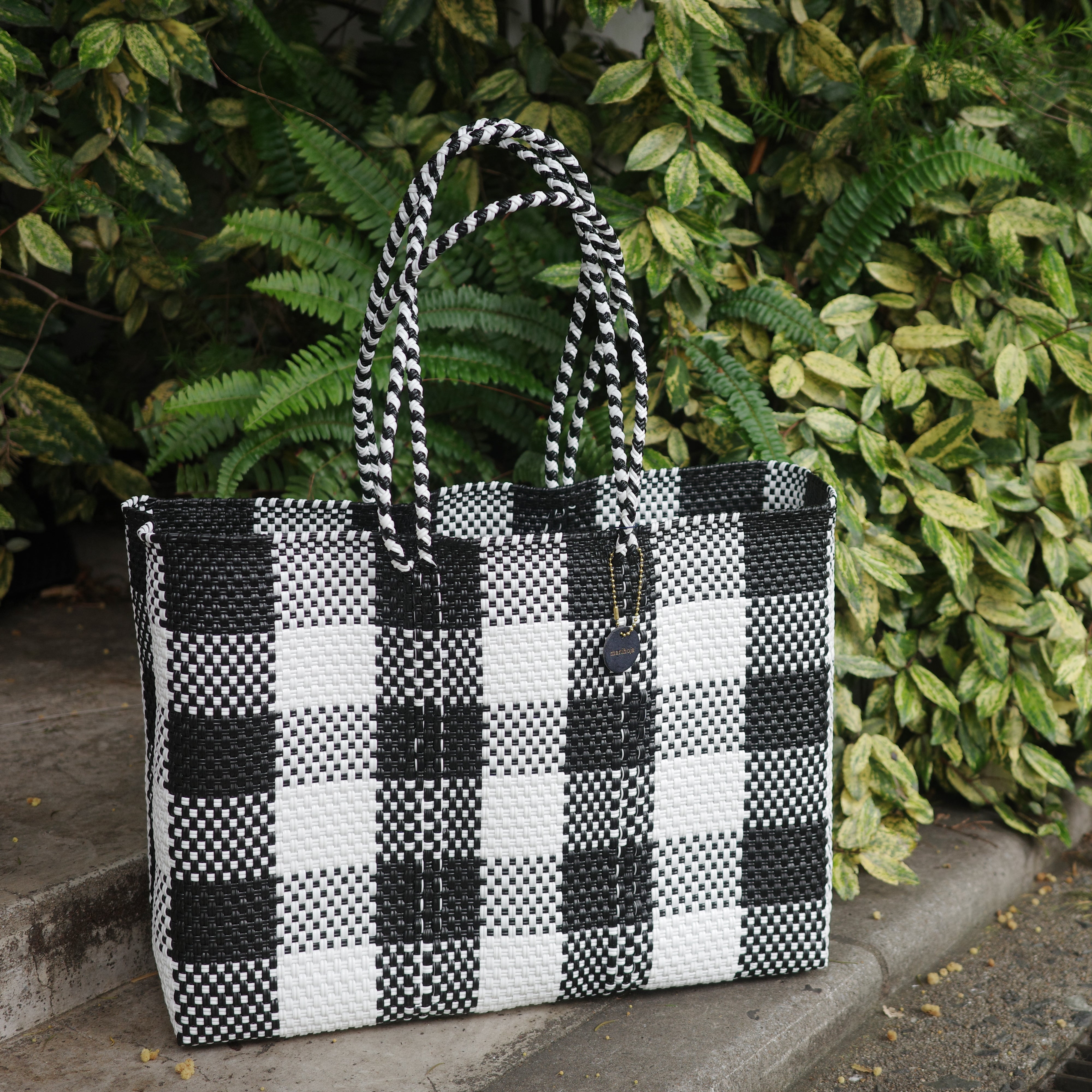 Mercado Bag Isabel (Long handle)Black check