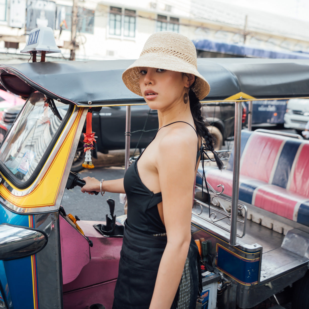 Raffia Lace Line Bucket