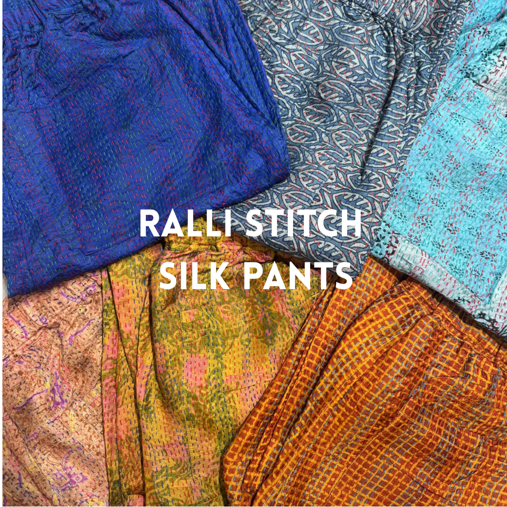 Ralli Stitch Silk Pants