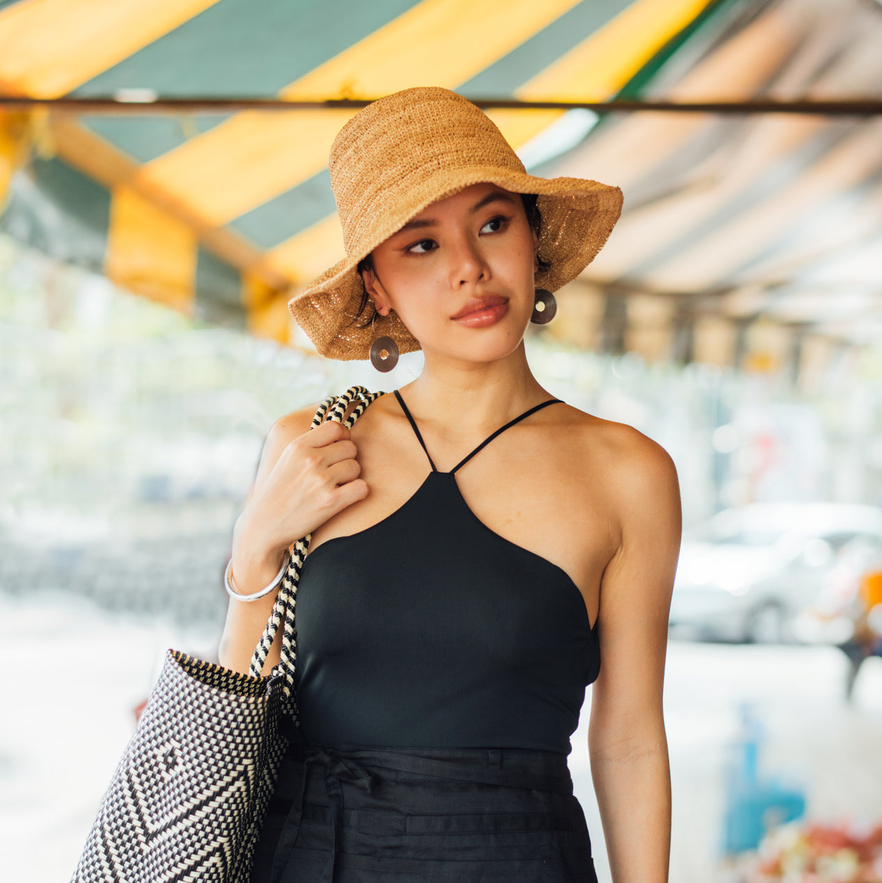 【予約送料無料】Weave Raffia Frill Tulip Hat