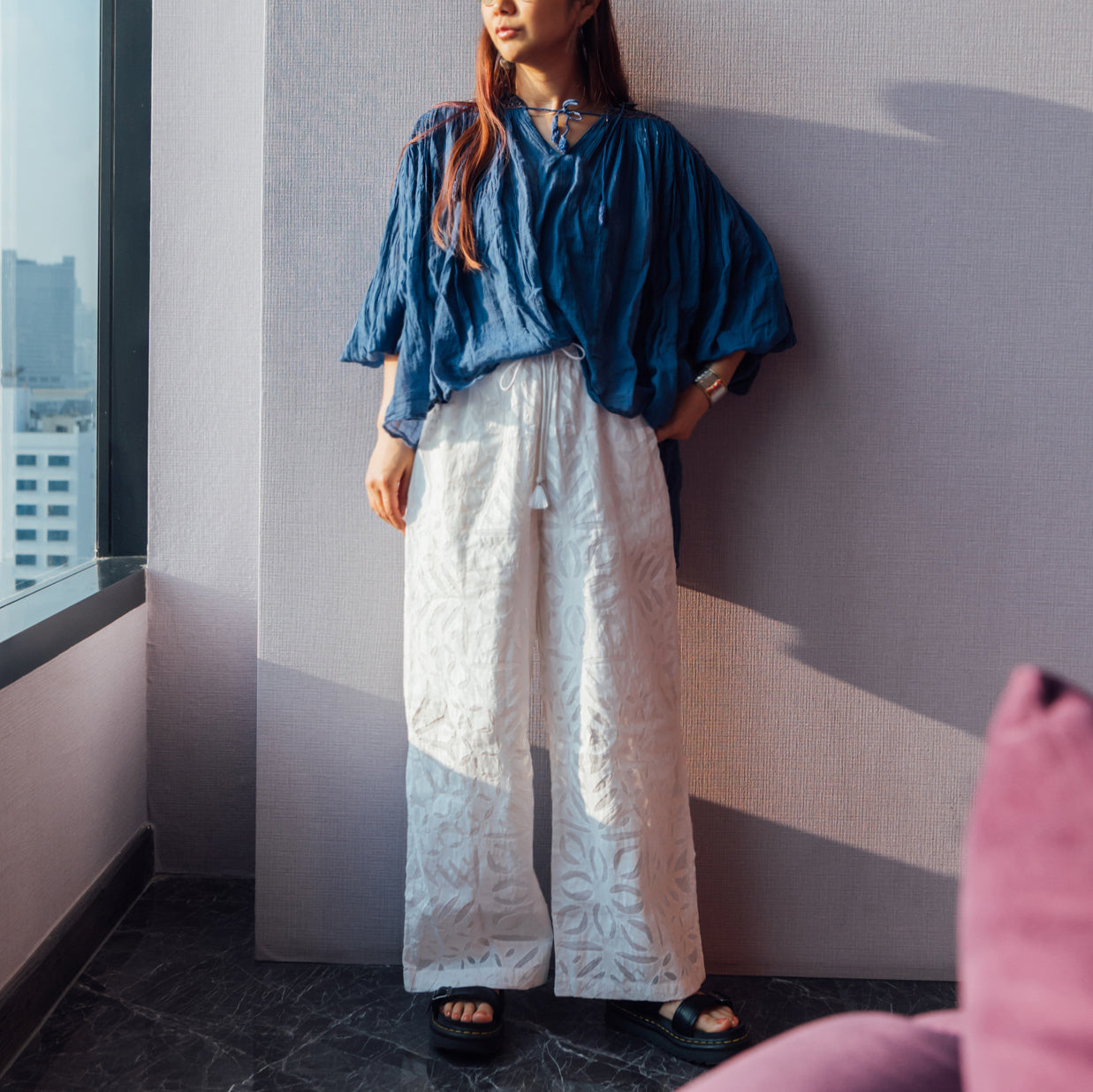 India Cut Work Quilt Pants