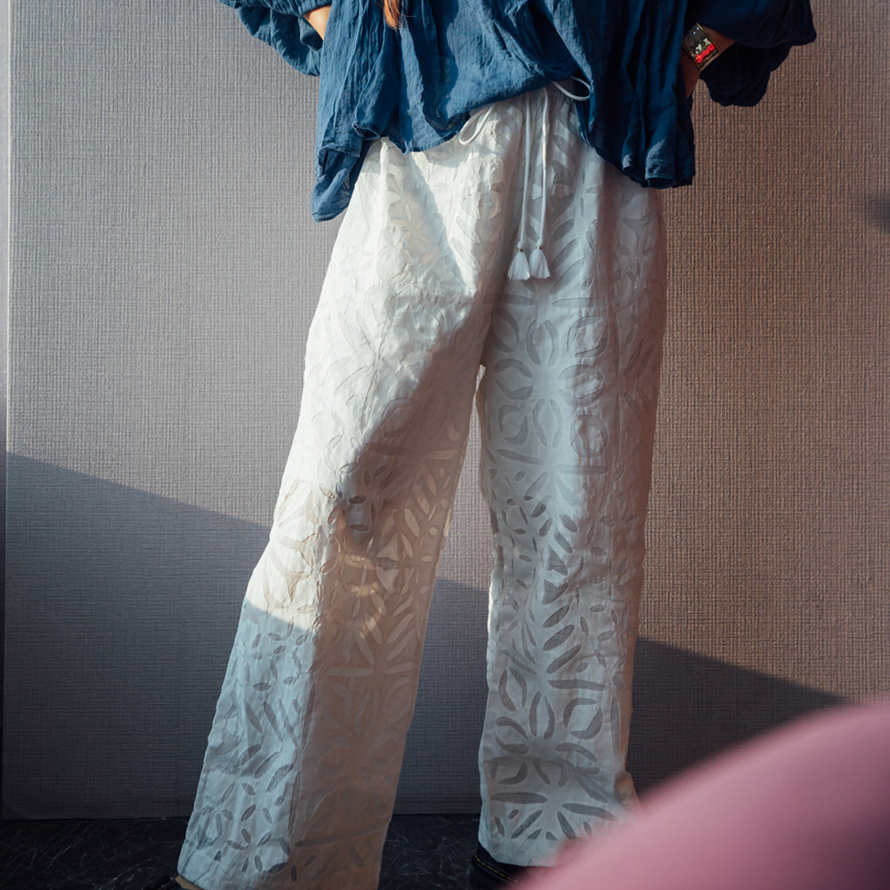 India Cut Work Quilt Pants