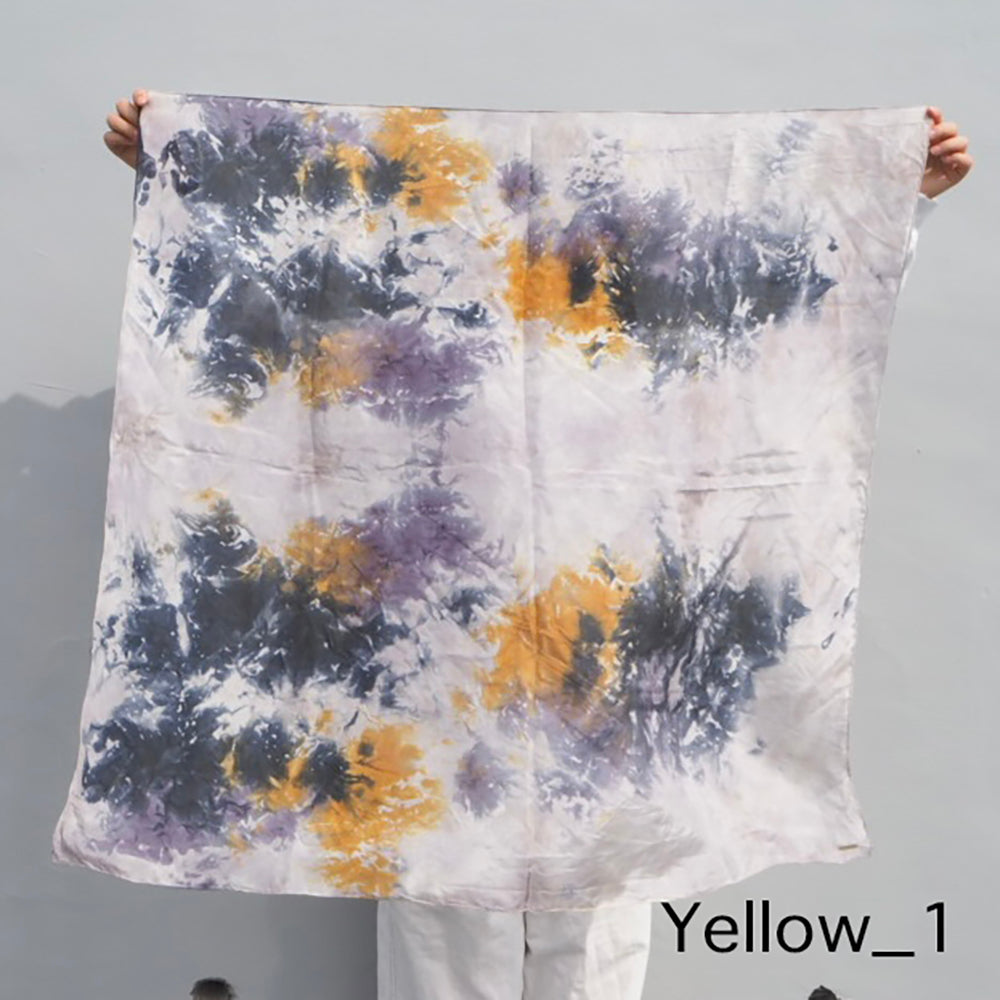 花影 -HANAKAGE- Silk Scarf _YELLOW
