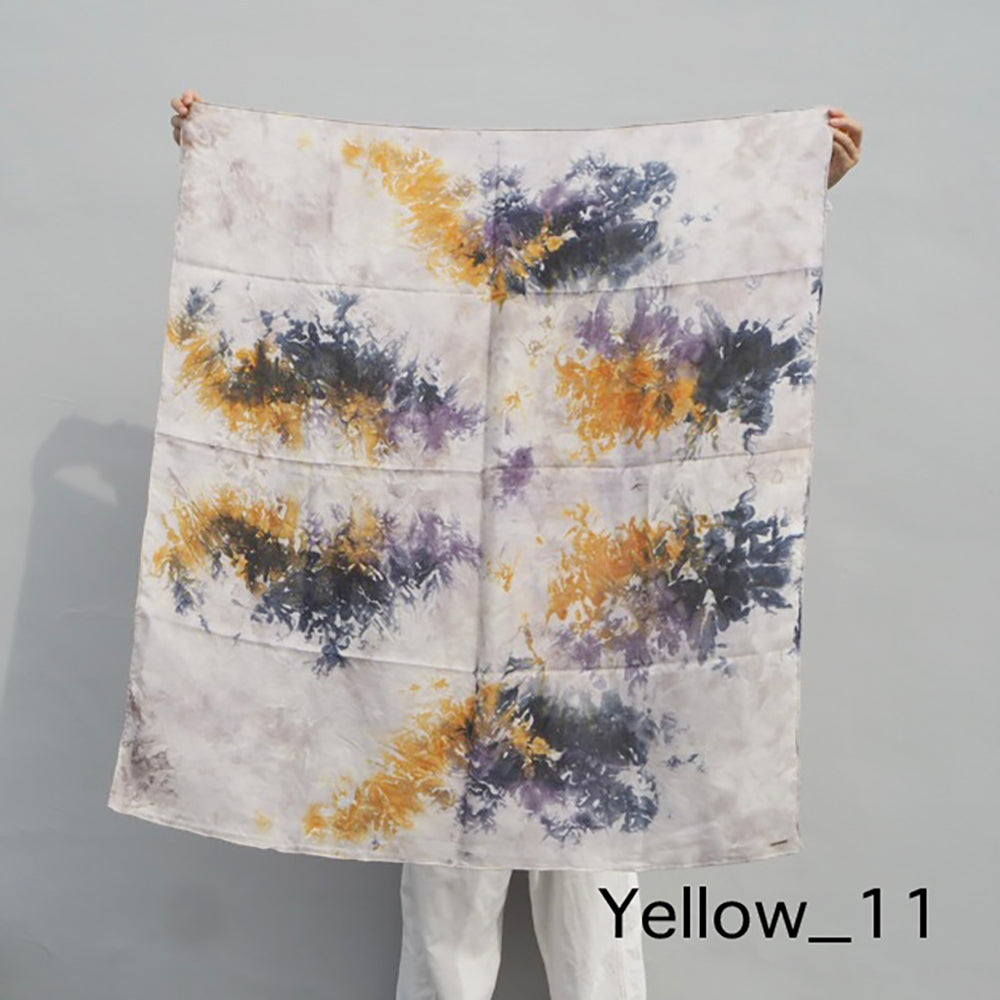 花影 -HANAKAGE- Silk Scarf _YELLOW