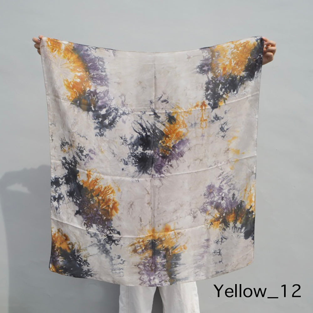 花影 -HANAKAGE- Silk Scarf _YELLOW