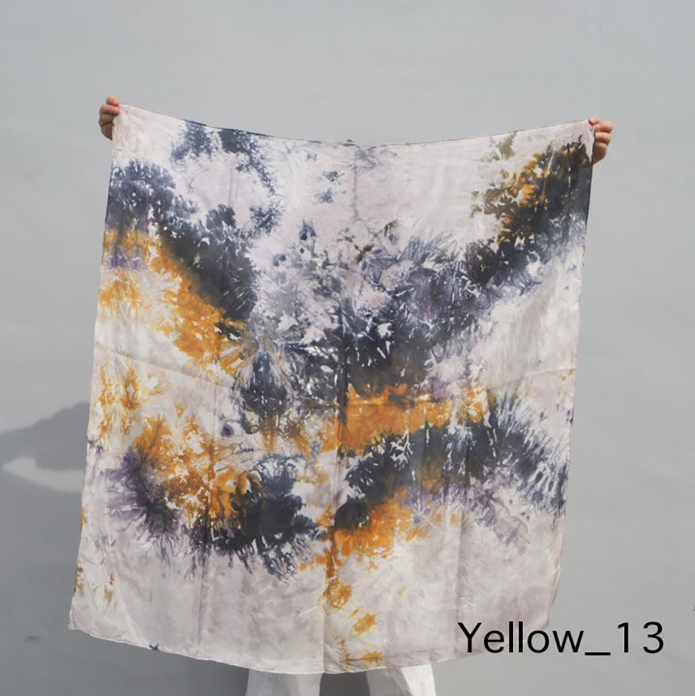 花影 -HANAKAGE- Silk Scarf _YELLOW