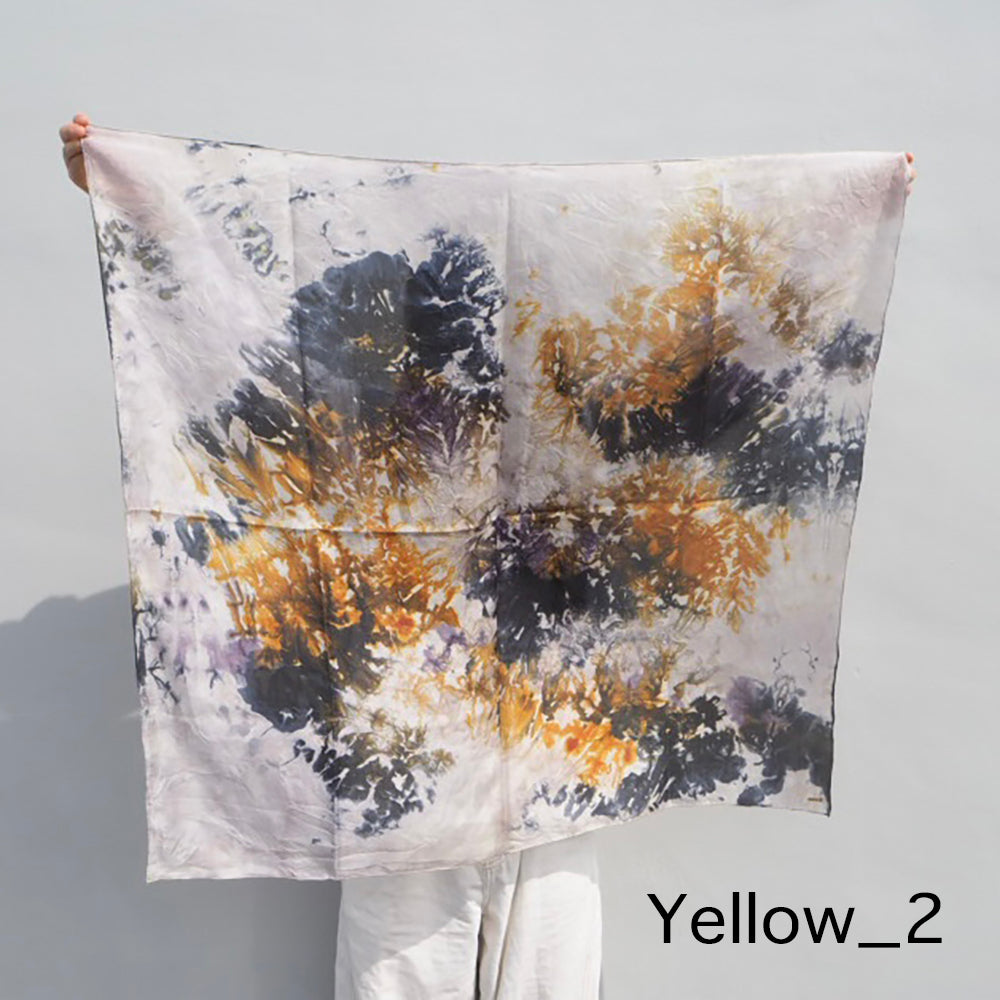花影 -HANAKAGE- Silk Scarf _YELLOW