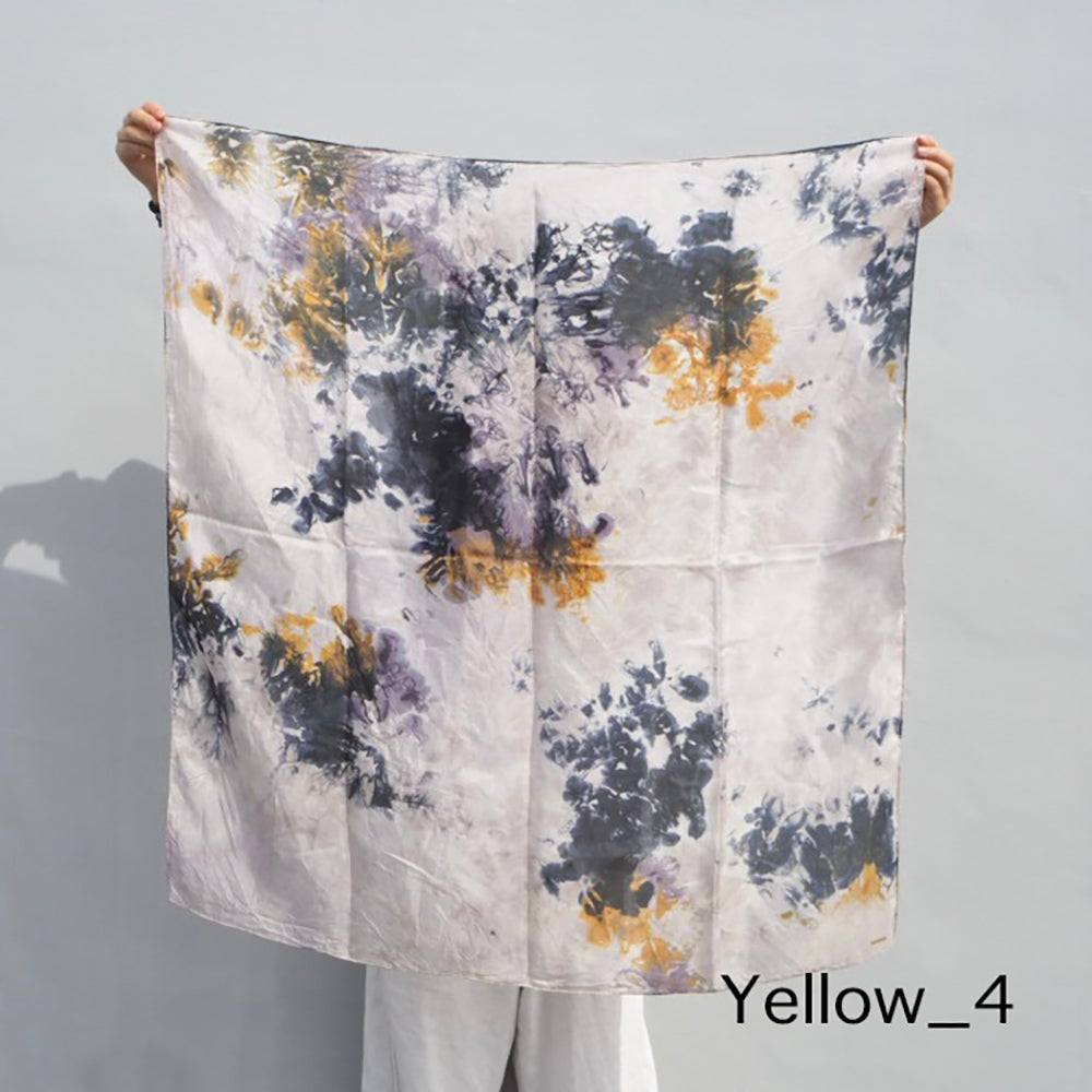 花影 -HANAKAGE- Silk Scarf _YELLOW