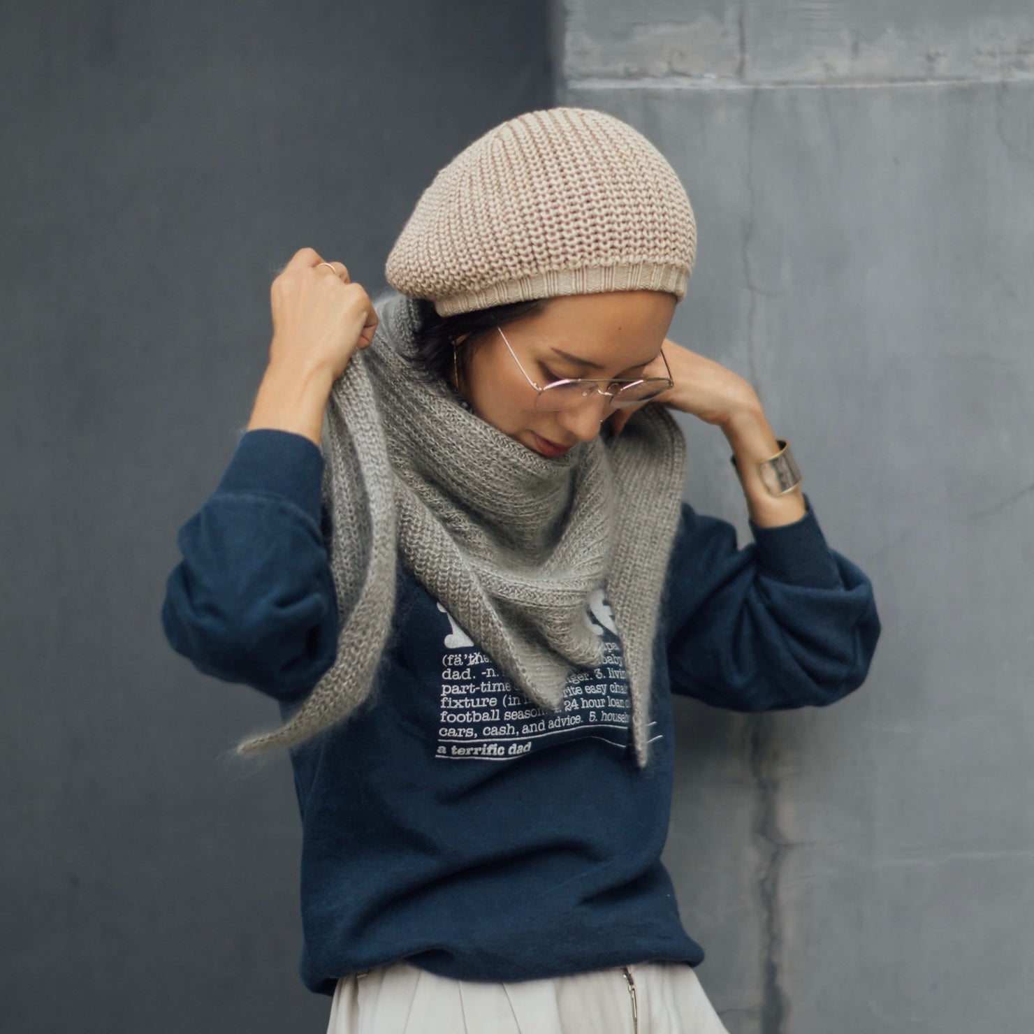 Silk Mohair Triangle Stole