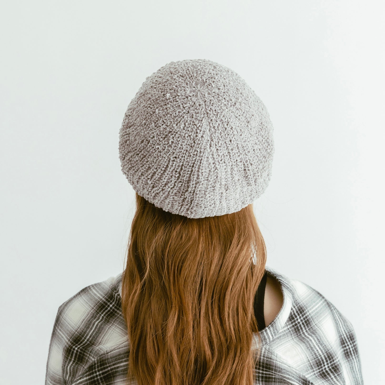 Boina tejida con hilo de topo