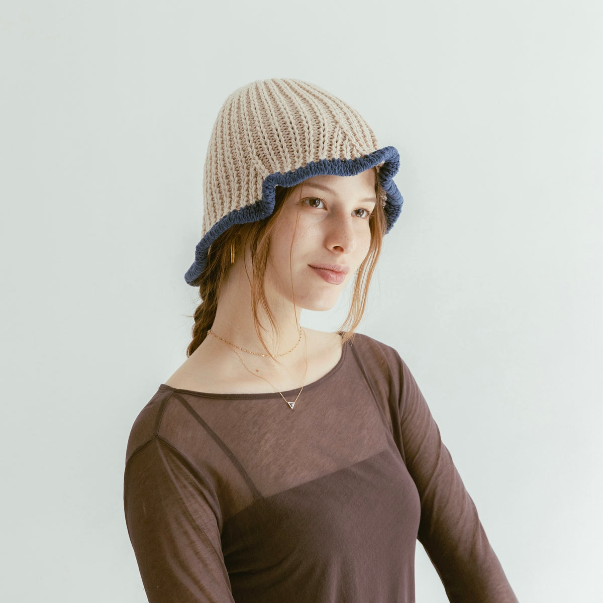 Gorro bicolor de algodón