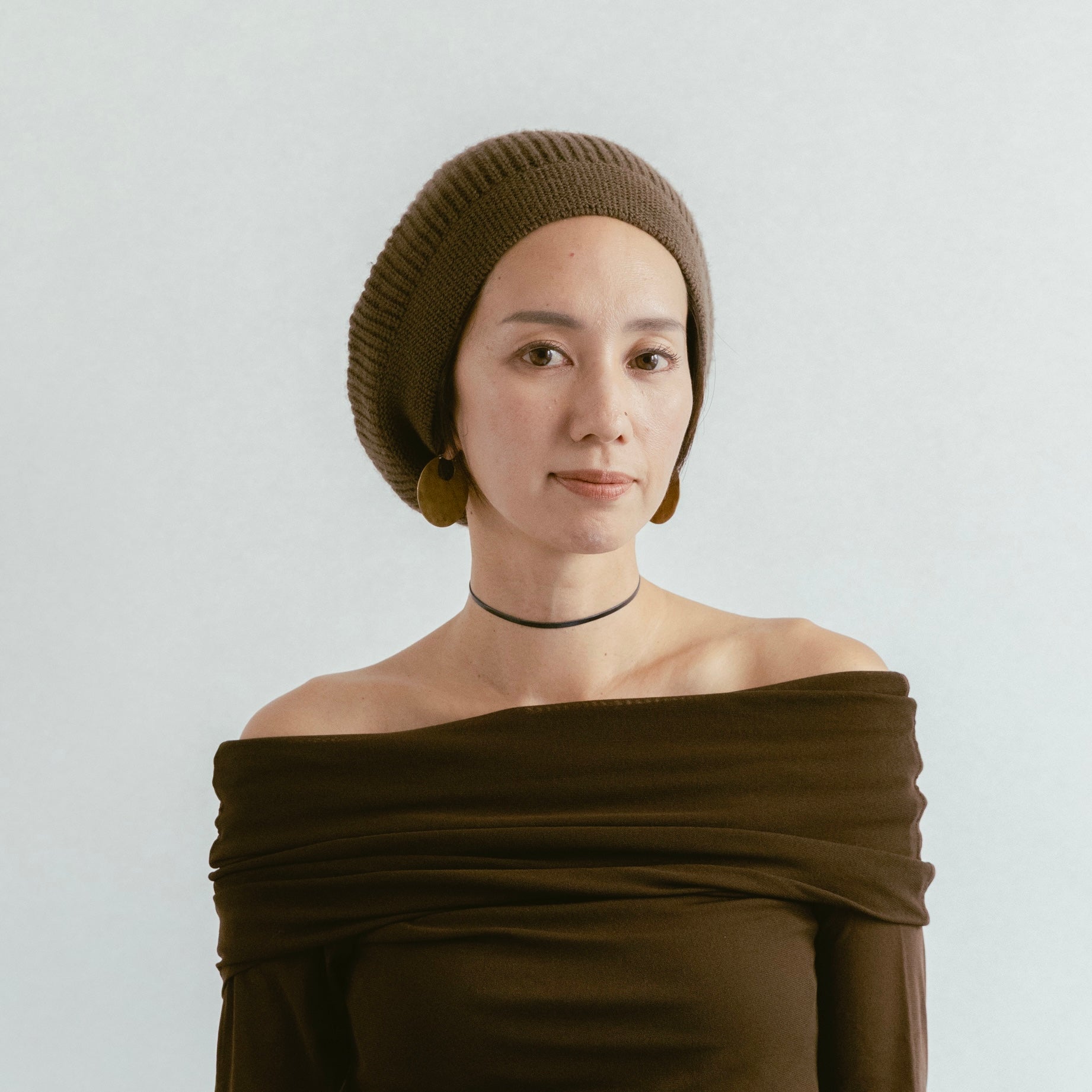 Relaxed Knit Ribbed Beret