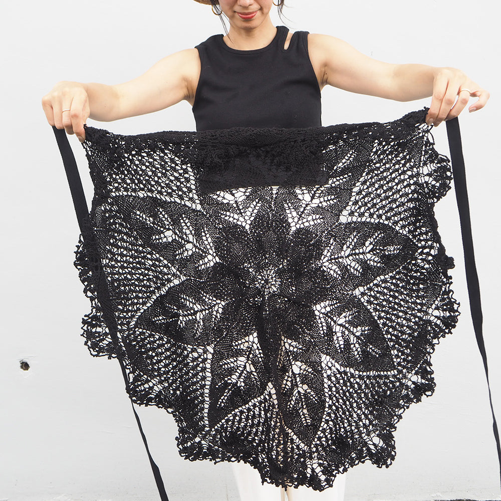 Vintage Lace Wrap Skirt _ Black 23