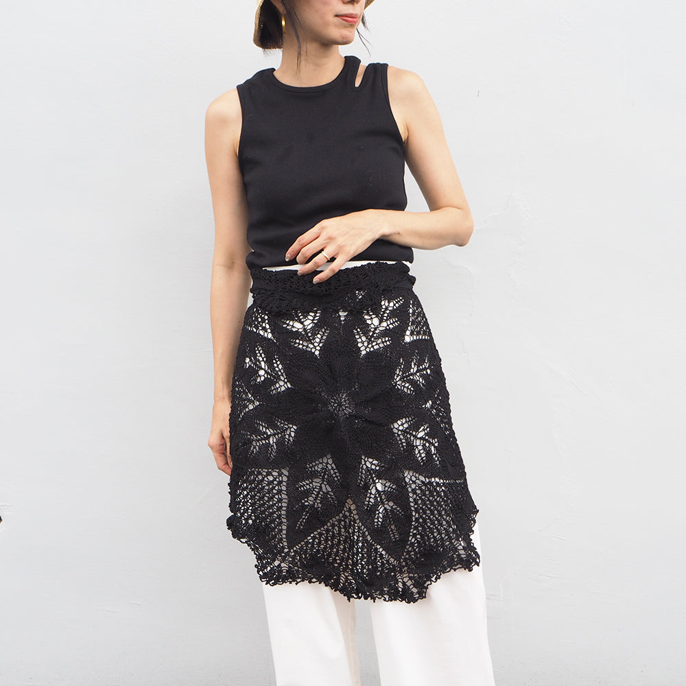 Vintage Lace Wrap Skirt _ Black 23