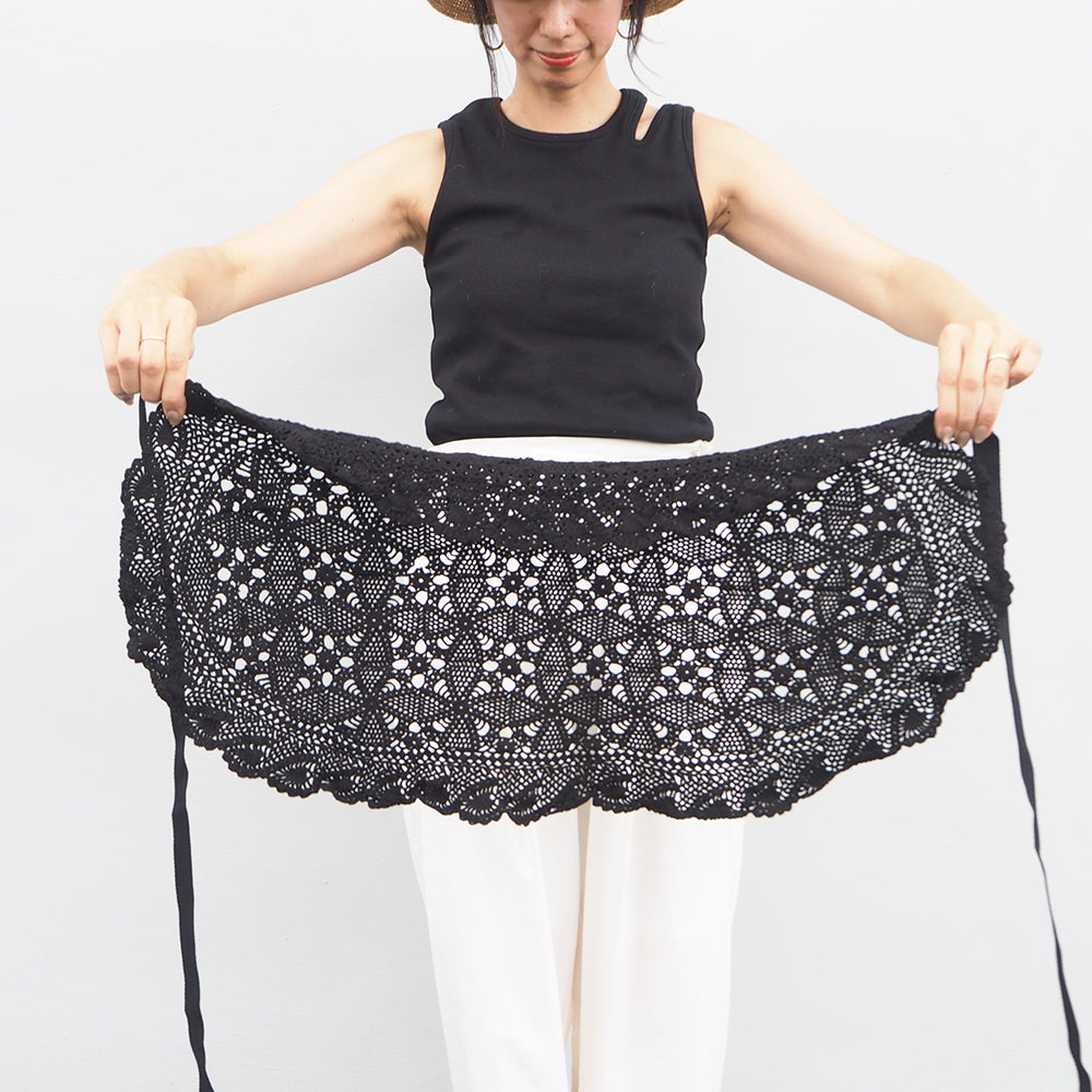 Vintage Lace Wrap Skirt _ Black 25
