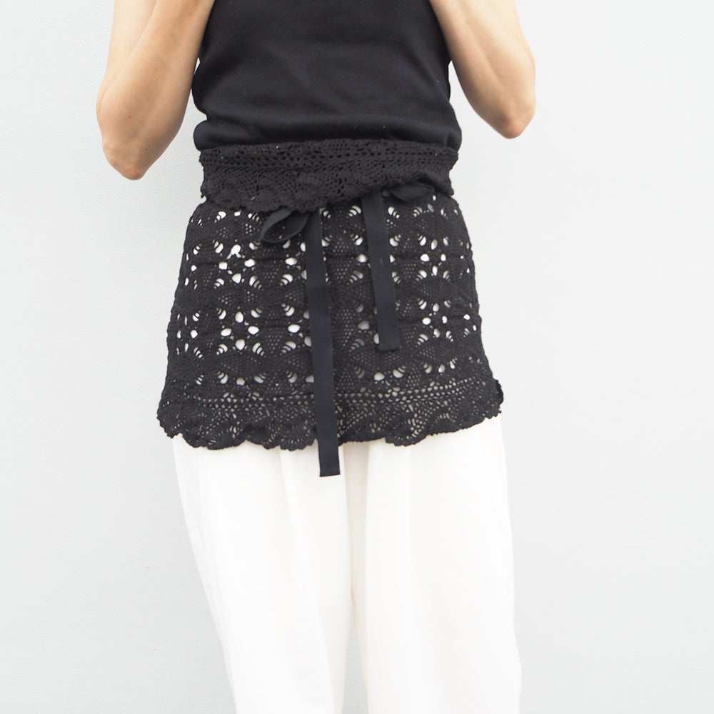 Vintage Lace Wrap Skirt _ Black 25