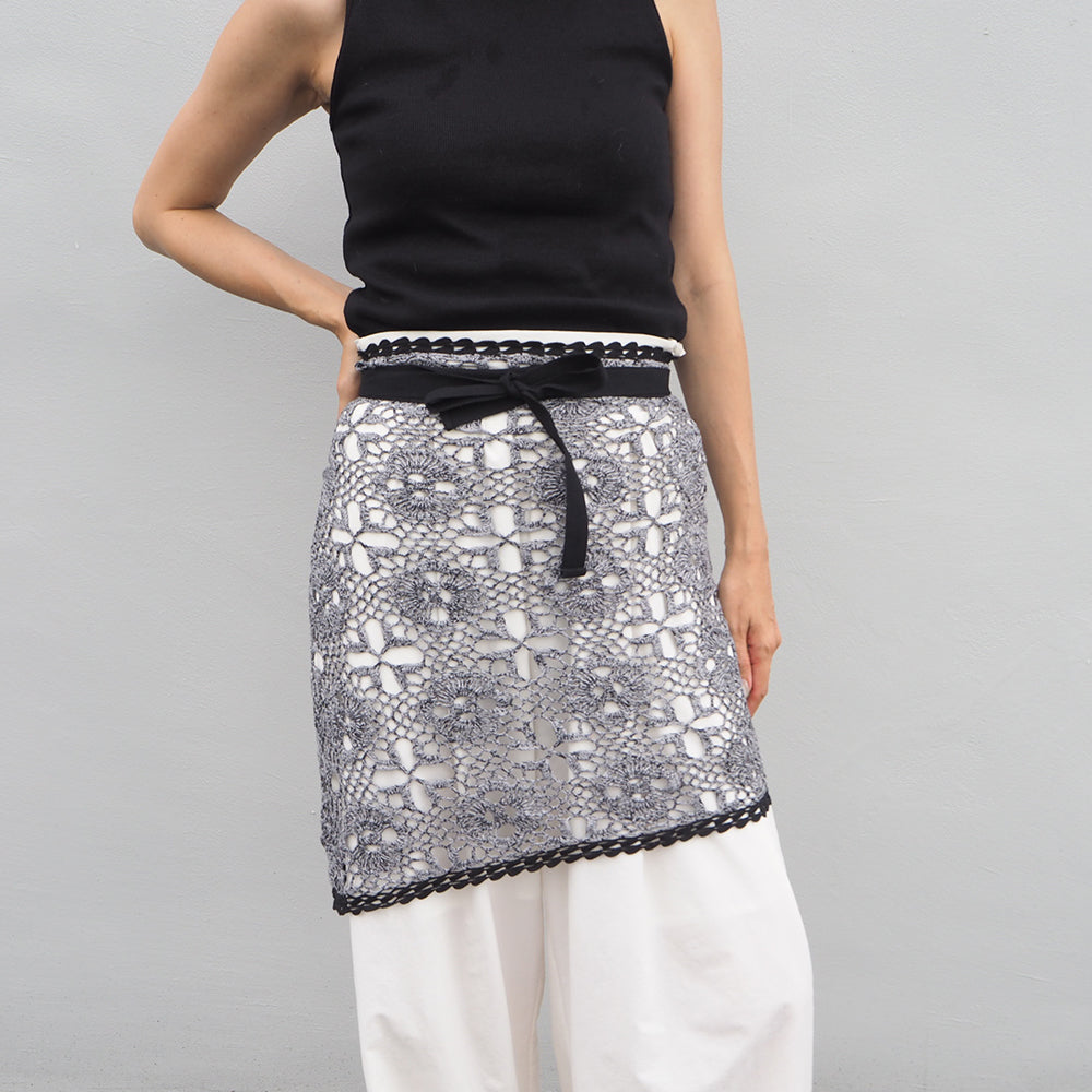 Vintage Lace Wrap Skirt _ Black 28