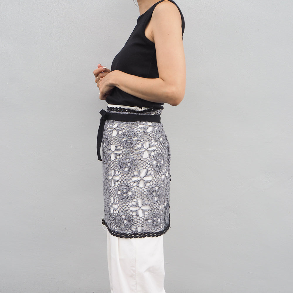 Vintage Lace Wrap Skirt _ Black 28