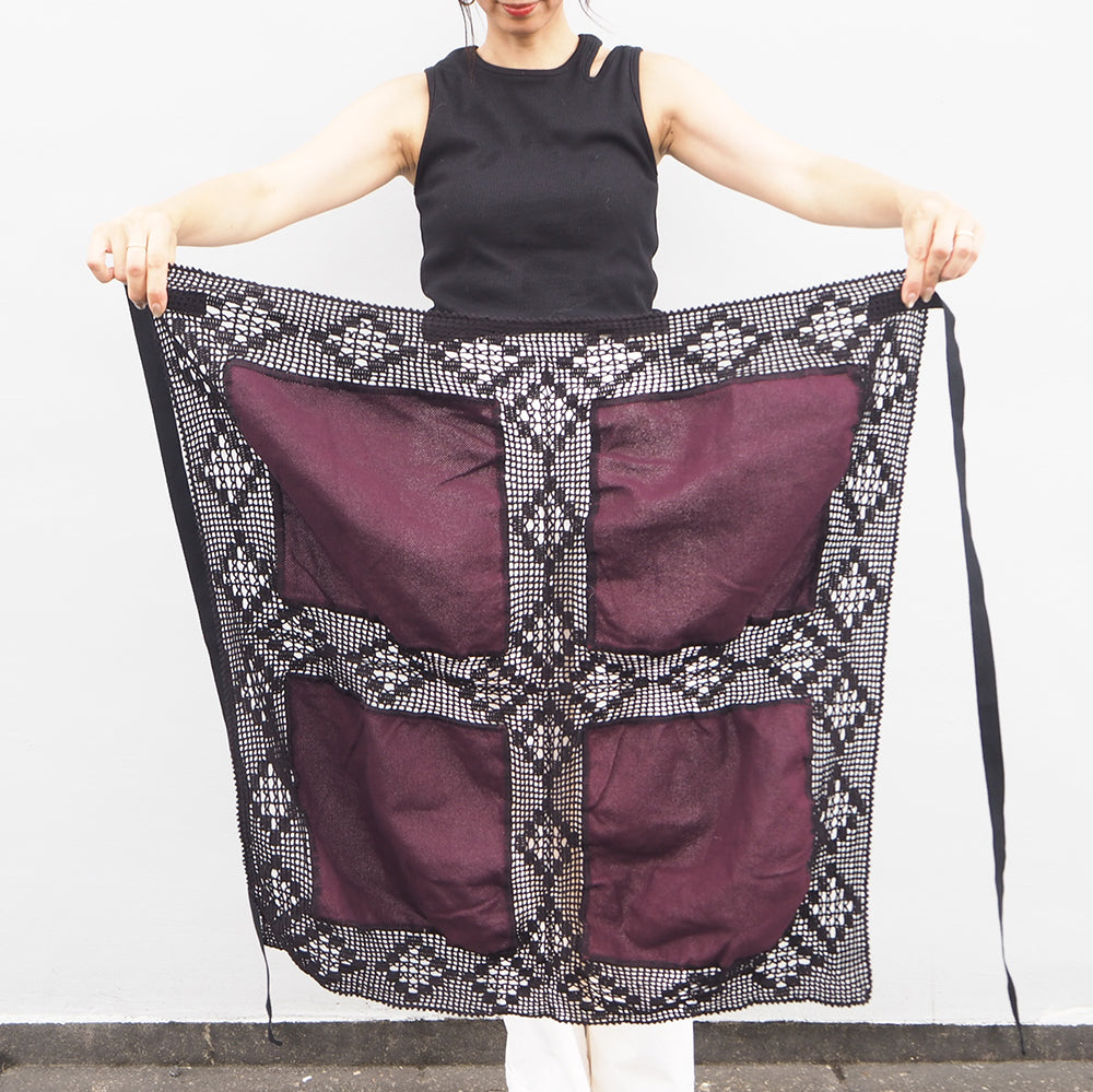 Vintage Lace Wrap Skirt _ Black 29