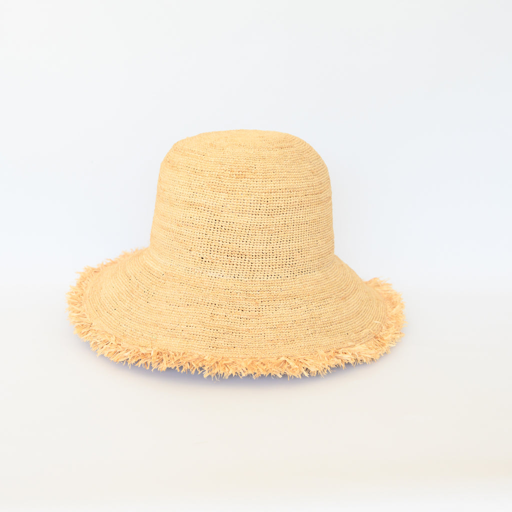Fringe Weave Raffia Hat